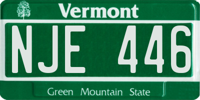 VT license plate NJE446