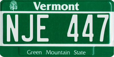 VT license plate NJE447
