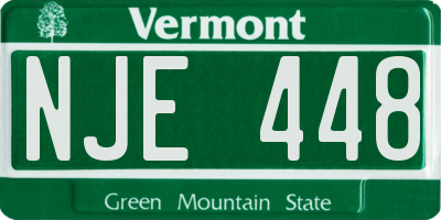 VT license plate NJE448