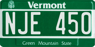 VT license plate NJE450