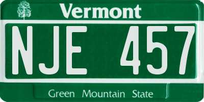 VT license plate NJE457