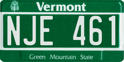 VT license plate NJE461
