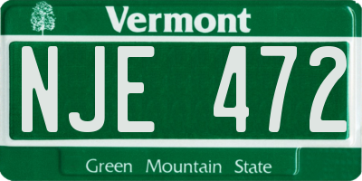 VT license plate NJE472