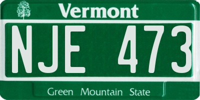 VT license plate NJE473