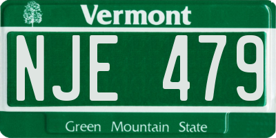 VT license plate NJE479