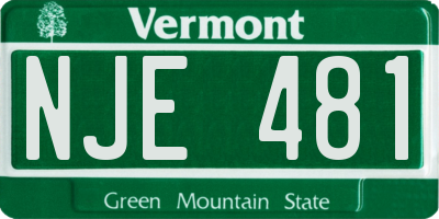 VT license plate NJE481