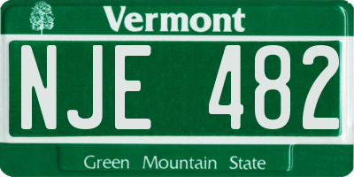 VT license plate NJE482