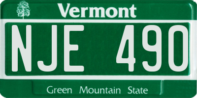 VT license plate NJE490