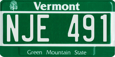 VT license plate NJE491