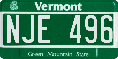 VT license plate NJE496