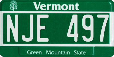 VT license plate NJE497
