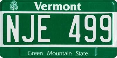 VT license plate NJE499