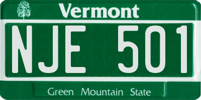VT license plate NJE501
