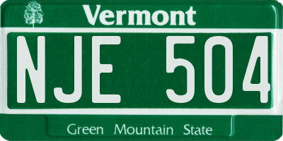 VT license plate NJE504