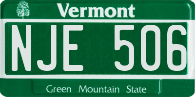 VT license plate NJE506