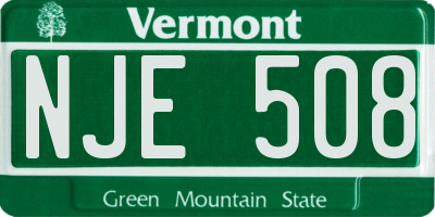 VT license plate NJE508