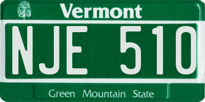VT license plate NJE510
