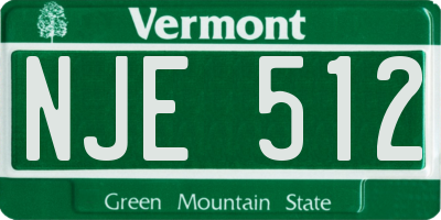 VT license plate NJE512