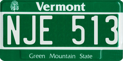 VT license plate NJE513