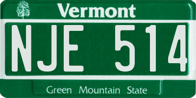 VT license plate NJE514