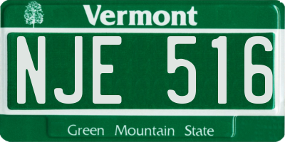 VT license plate NJE516