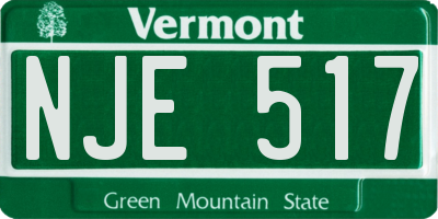 VT license plate NJE517