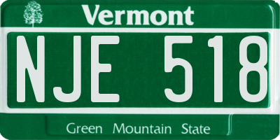 VT license plate NJE518