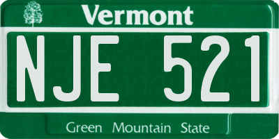 VT license plate NJE521