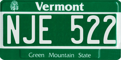 VT license plate NJE522