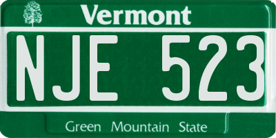VT license plate NJE523