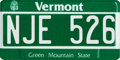 VT license plate NJE526