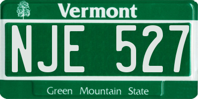 VT license plate NJE527