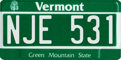 VT license plate NJE531