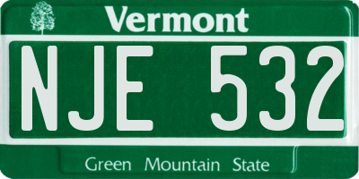 VT license plate NJE532