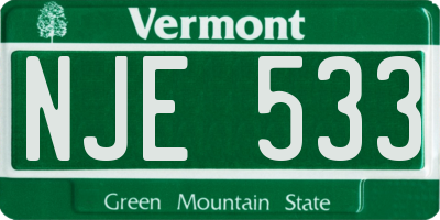 VT license plate NJE533