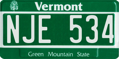 VT license plate NJE534