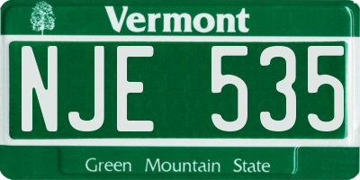 VT license plate NJE535