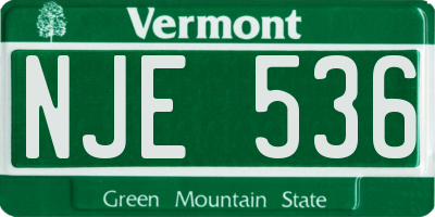 VT license plate NJE536