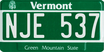 VT license plate NJE537