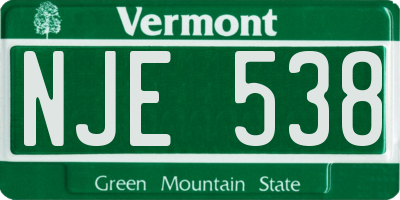 VT license plate NJE538