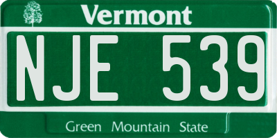 VT license plate NJE539