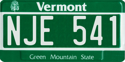 VT license plate NJE541