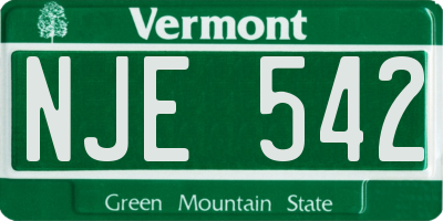 VT license plate NJE542