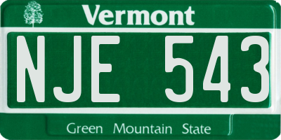 VT license plate NJE543