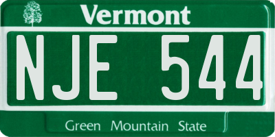 VT license plate NJE544