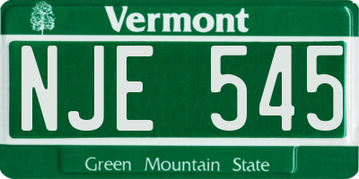 VT license plate NJE545