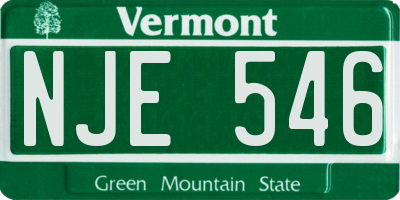 VT license plate NJE546
