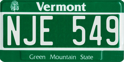 VT license plate NJE549