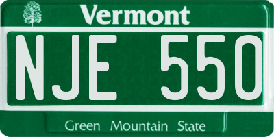 VT license plate NJE550
