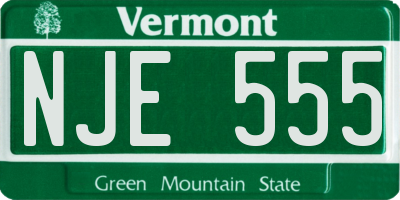 VT license plate NJE555